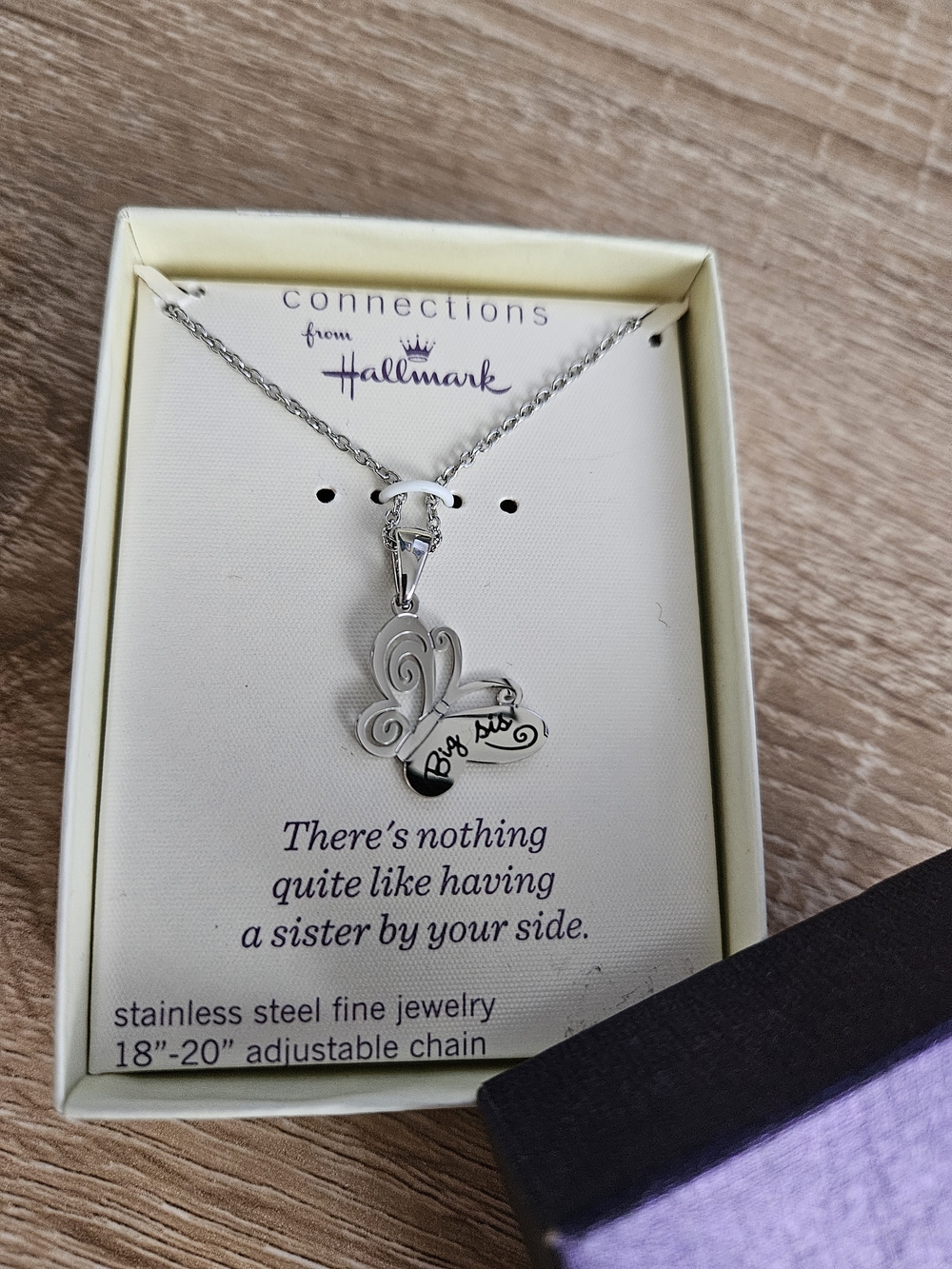 Hallmark Silver 'Big Sis' Butterfly Pendant Necklace